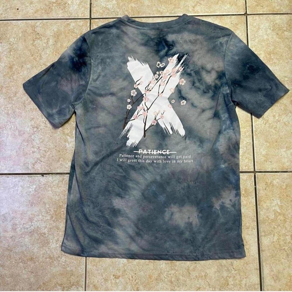 Tie Dye Graphic T Shirt Patience Perseverance Short‎ Sleeve Top